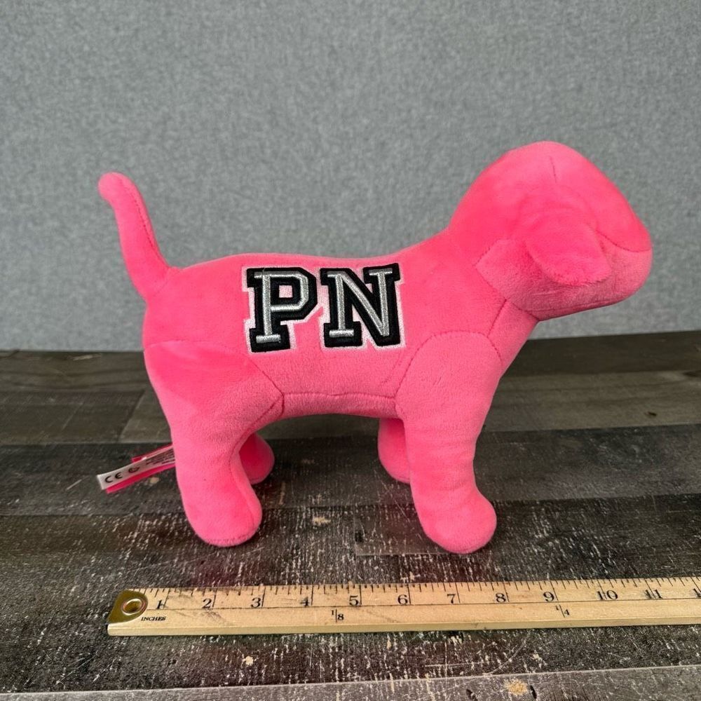 2018 Victorias Secret Large Pink Nation Pink Dog 10" Velvet Plush Collectible